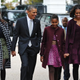 President Barack Obama and first lady Michelle Obama walk with daughters Malia and Sasha across Lafayette Park to St. John's Episcopal Chuch on Oct. 27, 2013, in Washington, D.C.
MANDEL NGAN/AFP/Getty Images